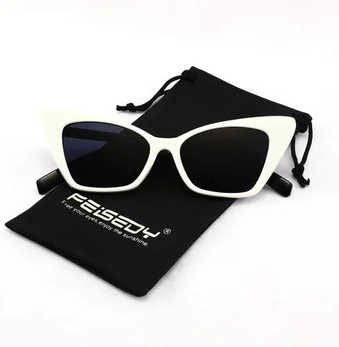 Vista 7 de FEISEDY Gafas de sol vintage Cateye Designer Shade UV400 Protección B4013, sunshine