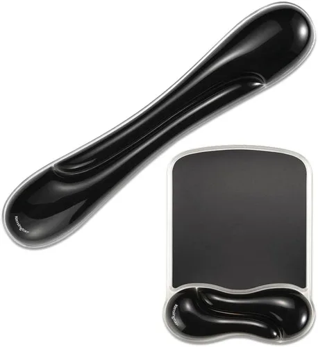 Vista 10 de Kensington Duo Gel Wave Mouse Pad y reposamuñecas (K62413WW) Negro Amortiguación de gel con contorno ondulado, tamaño mediano, base