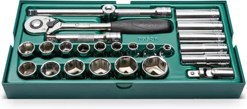 Vista 2 de SATA 25 Pc. 1/2" Dr. 6 Pt. Juego de bandejas de zócalos, SAE - ST09528