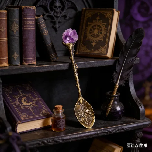 Vista 5 de ideayard Cuchara de brujería retro con cristal 1 pieza para regalo