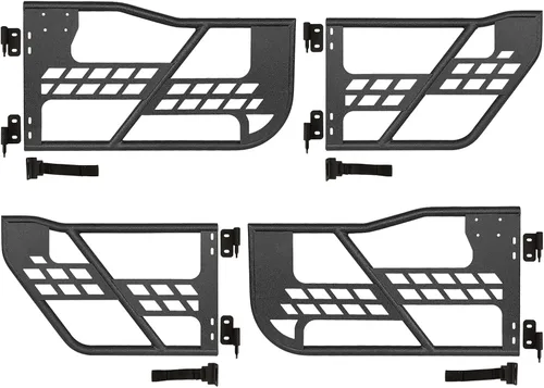 Vista 8 de Hooke Road para puertas de trail offroad de tubo de acero Jeep JK Compatible con Jeep Wrangler JK Unlimited 4 puertas Sahara Rubicon Sport 2007-2018