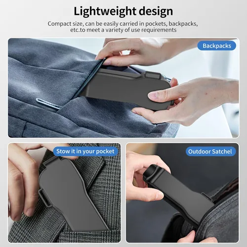 Vista 5 de Funda protectora para DJI Osmo Pocket 3/Xtra Muse, carcasa de ABS duro forro suave, 2 ranuras de filtro+2 ranuras para tarjeta TF+clip de micrófono