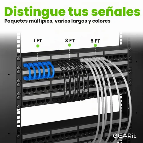 Vista 6 de GEARit Cable Ethernet Cat6A (1 pie, paquete de 5, negro) SSTP blindado sin enganches de 10 Gbps, cable Ethernet blindado SFTP, 26AWG 4 pares