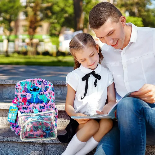 Vista 6 de Juego de mochila de 16 pulgadas para niñas y niños, mochila para niños de jardín de infancia y primaria con accesorios para la escuela, viajes