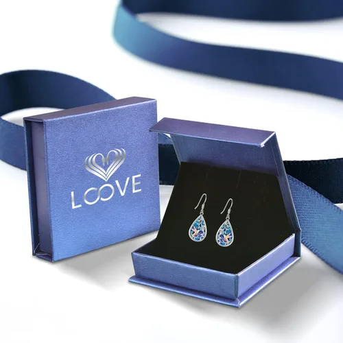 Vista 91 de Aretes colgantes de plata de ley con diseño de árbol de la vida, flor, abeja, animales, gato, colibrí, piedra lunar, turquesa, aretes con cierre