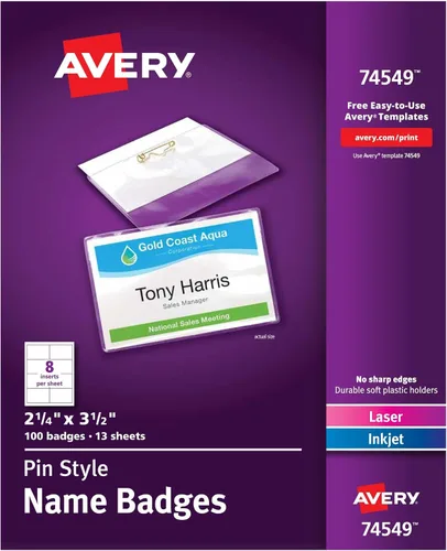 Vista 10 de Avery porta identificación de 2.25x3.5 pulgadas, color blanco, caja de 100 (74549).