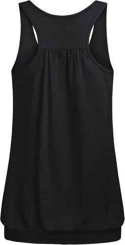 Vista 2 de Miusey - Camiseta sin mangas, para mujer, cuello redondo, ajuste holgado, espalda cruzada, de entrenamiento