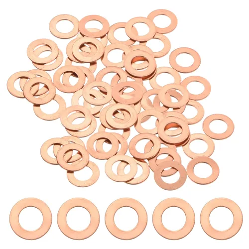 Vista 31 de M METERXITY Paquete de 30 arandelas de cobre, arandelas métricas de sellado de cobre M6x12x1mm para pernos, tornillos, tuercas