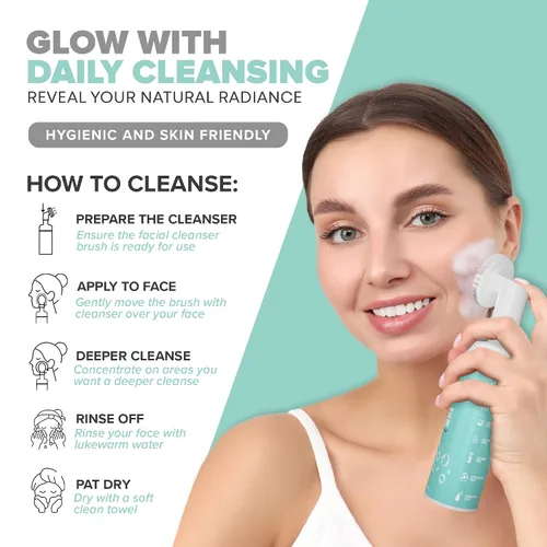 Vista 4 de Pure Aroma Limpiador facial diario hidratante Lavado facial espumoso y removedor de maquillaje con ácido hialurónico, glicerina Para todo tipo