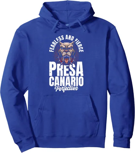 Vista 3 de Sudadera con capucha Fearless And Fierce Presa Canario Perro De Presa Canario, Negro