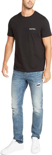 Vista 2 de Nautica - Camiseta de manga corta de color liso y cuello redondo