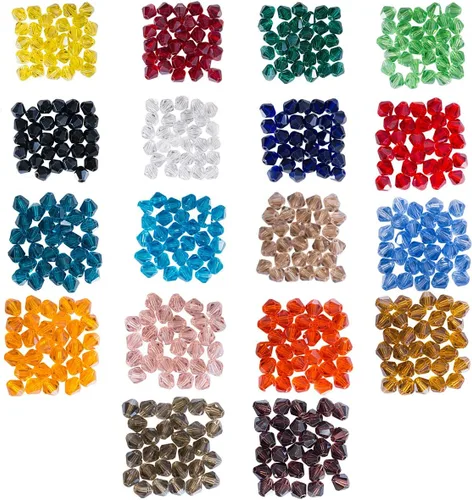 Vista 8 de LONGWIN Lote de 1800 cuentas de cristal de bicono de 0.157 in de cuentas de cristal de joyería para proyectos de bricolaje, pulseras, collares