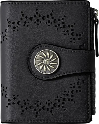 Vista 25 de Tipmile - Cartera pequeña para mujer, cartera de cuero con bloqueo RFID, plegable con bolsillo para monedas y con cremallera, Beige, Casual