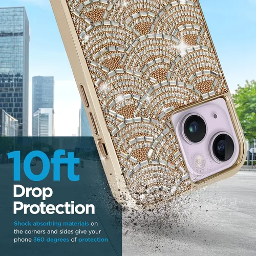 Vista 2 de Case-Mate Funda para iPhone 14 Plus – Lámpara de araña brillante [protección contra caídas de 10 pies] [Compatible con carga inalámbrica] Funda