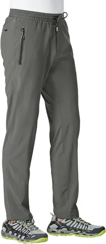Vista 2 de Gopune Pantalones deportivos ligeros para hombre para senderismo, correr, secado rápido, pantalones deportivos casuales con bolsillos con cremallera
