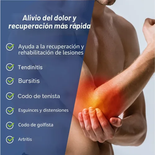 Vista 2 de Comforband - Codera ajustable para el codo – Soporte específico para codo de tenista, codo de golfista, tendinitis, artritis, bursitis, esguinces