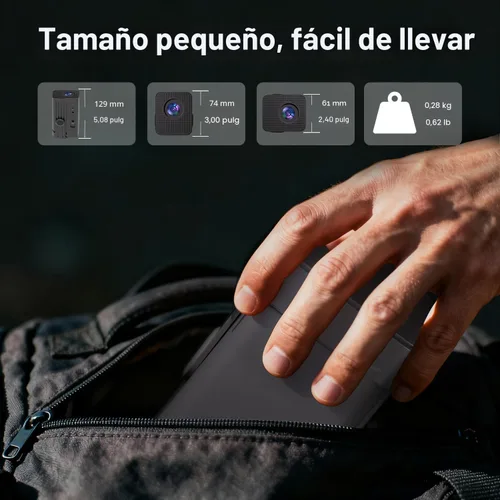 Vista 8 de Mini proyector, proyector portátil compatible con 4K, proyector de películas para exteriores Full HD 1080P con WiFi6 y Bluetooth