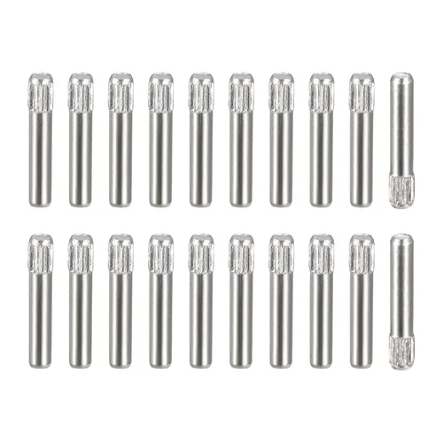 Vista 9 de uxcell Pasadores de acero inoxidable 304 de 0.05 x 0.236 pulgadas, 20 pines de cabeza moleteada con extremo biselado plano, clavijas de madera