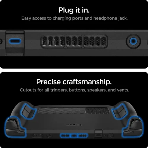 Vista 5 de Spigen Rugged Armor Protective Case Designed for Steam Deck TPU Cover with Wrist Strap Shock-Absorption Anti-Scratch Cover Protector Steam Deck