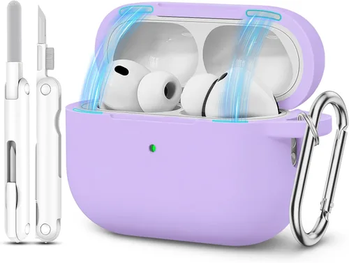 Vista 26 de Funda para AirPods Pro 3 (2025), funda protectora de silicona suave compatible con Estuche Apple AirPods Pro de 3ª generación con kit de limpieza