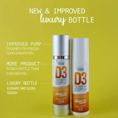 Vista 4 de Crema natural de vitamina D3 10000IU de vitamina D de máxima fuerza, combate la deficiencia de vitamina D naturalmente - con vitamina K2 y extracto