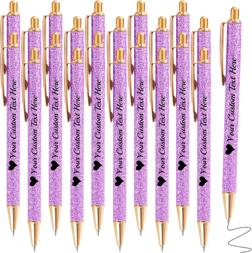 Vista 68 de Hasta 100 bolígrafos personalizados a granel con nombre, bolígrafo con purpurina personalizable, logotipo de negocios, mensaje de texto, regalo