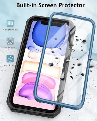 Vista 2 de [Usado] FNTCASE Funda para iPhone 11: con funda de clip para cinturón y soporte, cubierta de protección de grado militar resistente a prueba