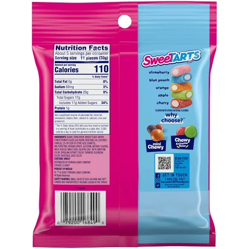 Vista 2 de SweeTARTS Ropes Bites, 5.25 onzas, paquete de 12