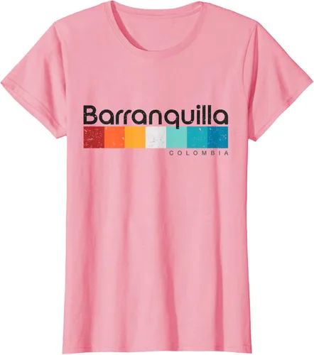 Vista 14 de Barranquilla Colombia - Camiseta de diseño vintage de estilo retro, Blanco, S