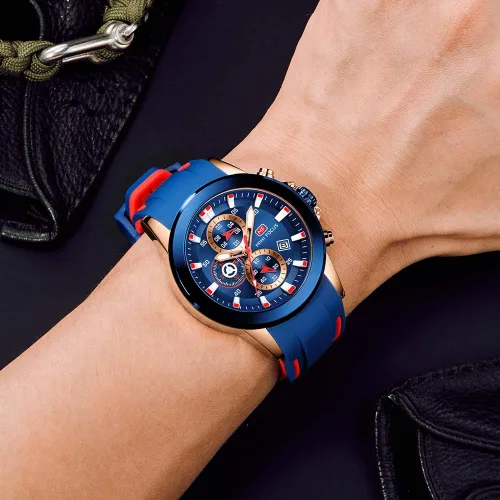 Vista 4 de Mini Focus Sports Watches for Men Fashion Military Chronograph Wristwatch Man Silicone Waterproof Quartz Watch with Auto Date