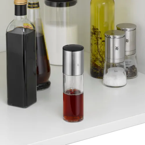 Vista 6 de WMF 650596030 Basic Essig- Olsprüher 4.1 fl oz Vinagre, botella de aceite con recipiente de vidrio, Cromargan acero inoxidable mate, apto