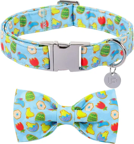 Vista 45 de Collar patriótico para perro con pajarita, collar de perro con lazo del 4 de julio, collar de bandera estadounidense para cachorros, machos