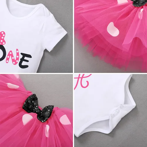 Vista 6 de Conjunto de falda de princesa con diseño de lunares para bebé para el primer cumpleaños de niñas