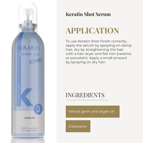 Vista 4 de SALERM - Suero Capilar - Serum de Keratin Shot Finish - 3.4 fl oz - Toque Final para Disparo de Queratina - Acondicionamiento y Brillo