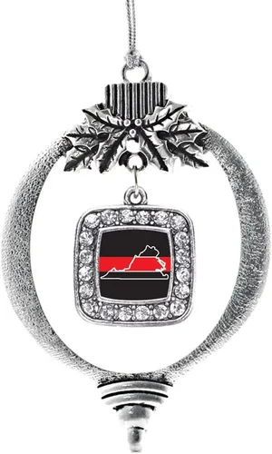 Vista 212 de Inspired Silver - Nana púrpura - Adorno de Navidad plateado - Adorno cuadrado para árbol de Navidad con circonita cúbica - Decoración colgante