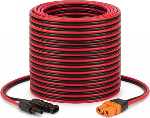 Vista 7 de MOOKEERF Cable solar a XT60i – 2 piezas de panel solar de 2 pies a XT60i adaptador adaptador cable de extensión para estación de energía portátil