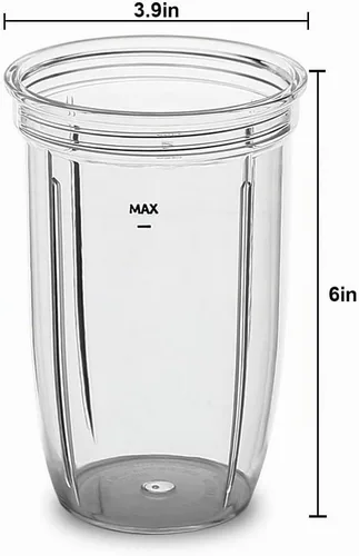 Vista 3 de Vaso de piezas de repuesto con tapa para llevar, compatible con NutriBullet Blender Combo NutriBullet Pro 1000 y NutriBullet Select 2.0 (18 onzas)