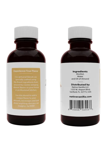 Vista 2 de Native Vanilla - Sabor puro de almendra - 4 onzas líquidas - Sabores y extractos puros - Perfecto para cocinar, hornear y hacer postres Perfecto