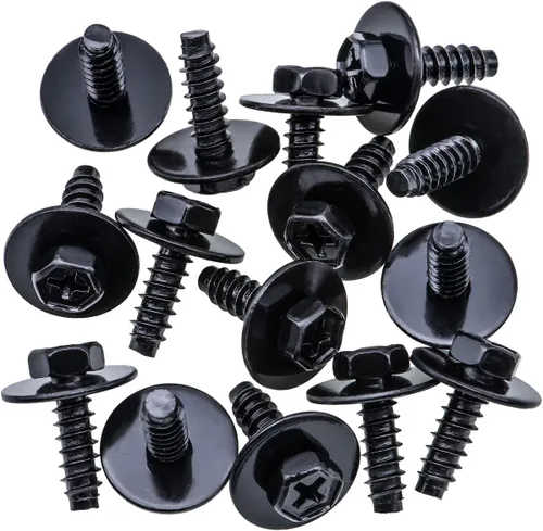 Vista 8 de Rexka 10 piezas M5-1.81 x 16 mm Forro de Fender Protector de Salpicaduras Tapa del Parachoques Tornillo de Cabeza Phillips Hexagonal Sems para Mazda