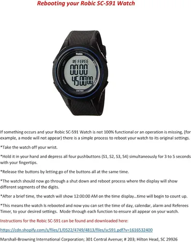 Vista 6 de Robic 591-48319 SC-591 Reloj de árbitro negro regular