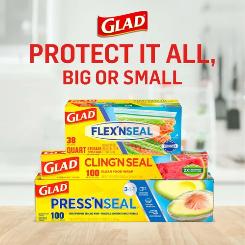 Vista 6 de Bolsas de almacenamiento de alimentos Glad, bolsa con cremallera, 100