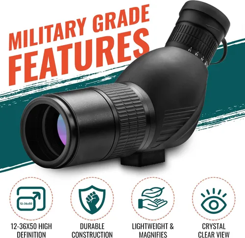 Vista 4 de Telescopio con zoom de alta definición Authentic ROXANT, lente de mente de vidrio con múltiples coberturas + prisma BAK4 Incluye trípode + estuche