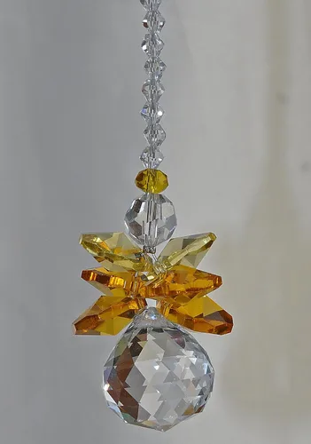 Vista 7 de Joy and Happiness, Archangel Jophiel, Suncatcher, Crystal Guardian Angel, Rear View Mirror Car Charm, Travel Protection, Rainbow Maker, Crystal Ball
