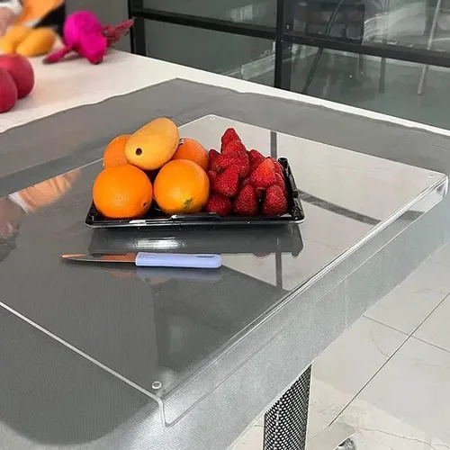 Vista 3 de Tabla de cortar transparente para cocina con borde antideslizante de 24 pulgadas de ancho x 18 pulgadas de largo AZM Displays