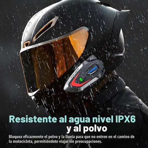 Vista 5 de VCOROS VR1 Auriculares para Casco de Motocicleta, Altavoces de Casco de Larga Duración de Batería con Respuesta Automática/Doble Cancelación