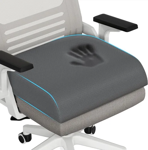Vista 10 de TranquilRelax Cojín de asiento de espuma viscoelástica para silla de oficina, 3 pulgadas, color negro Medium-firm Support for Long Sitting