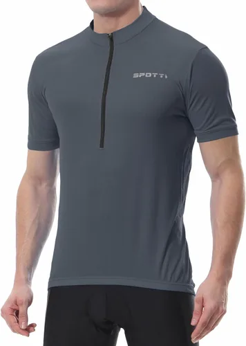 Vista 13 de Spotti Playera de manga corta para ciclismo de hombre con 3 bolsillos traseros, transpirable, secado rápido