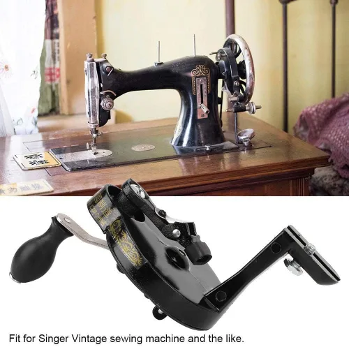 Vista 3 de Máquina de coser con manivela para máquinas de coser de ruedas de radios de ajuste vintage 15,127,128,66, 99