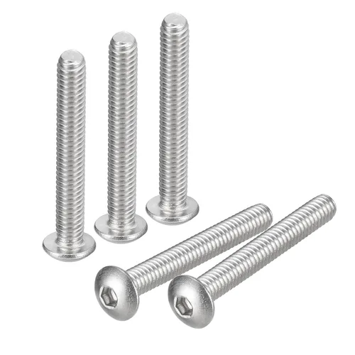 Vista 41 de Uxcell tornillos de cabeza de botón #8-32x1, 20 unidades, pernos hexagonales de acero inoxidable 304, tornillos de rosca completa con cabeza