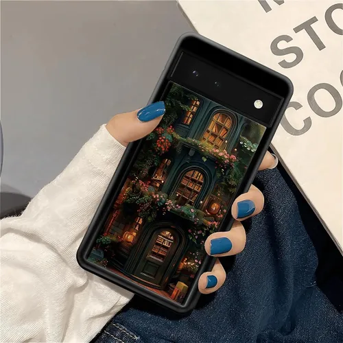 Vista 803 de Compatible con Google Pixel 4A 5G Mobile Case Creative Acrylic Panel trasero Silicona Protección Grip especialmente diseñado para Google Pixel 4A 5G
